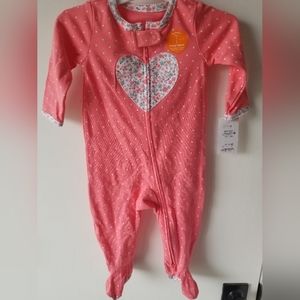 Just One You Made By Carter's Baby Girls' Dot Heart Footed Pajama 9M Pink